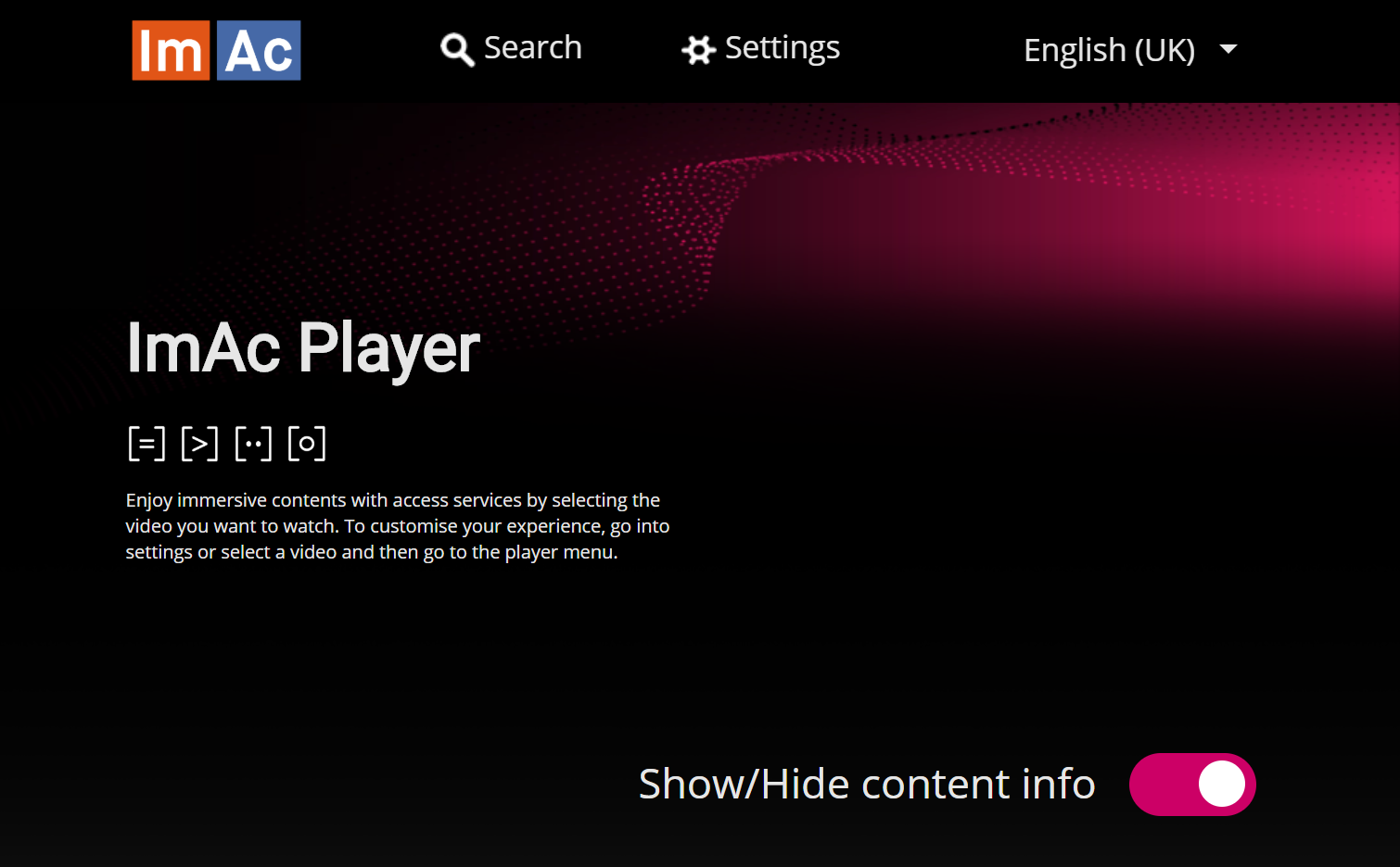 ImAc Player front page